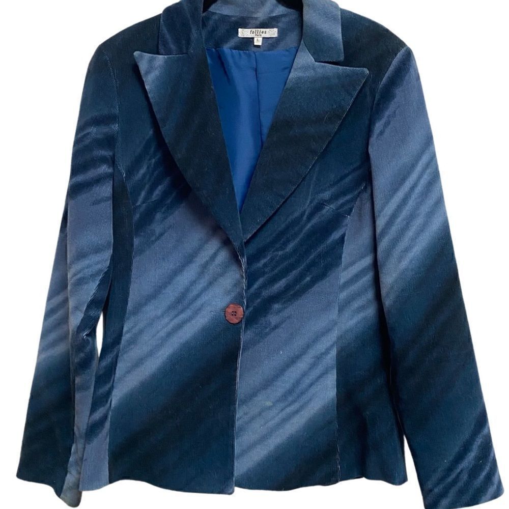 EPIC Unique 1990’s Vintage Tie-Dye Duotone Burnout Corduroy Blazer Jacket